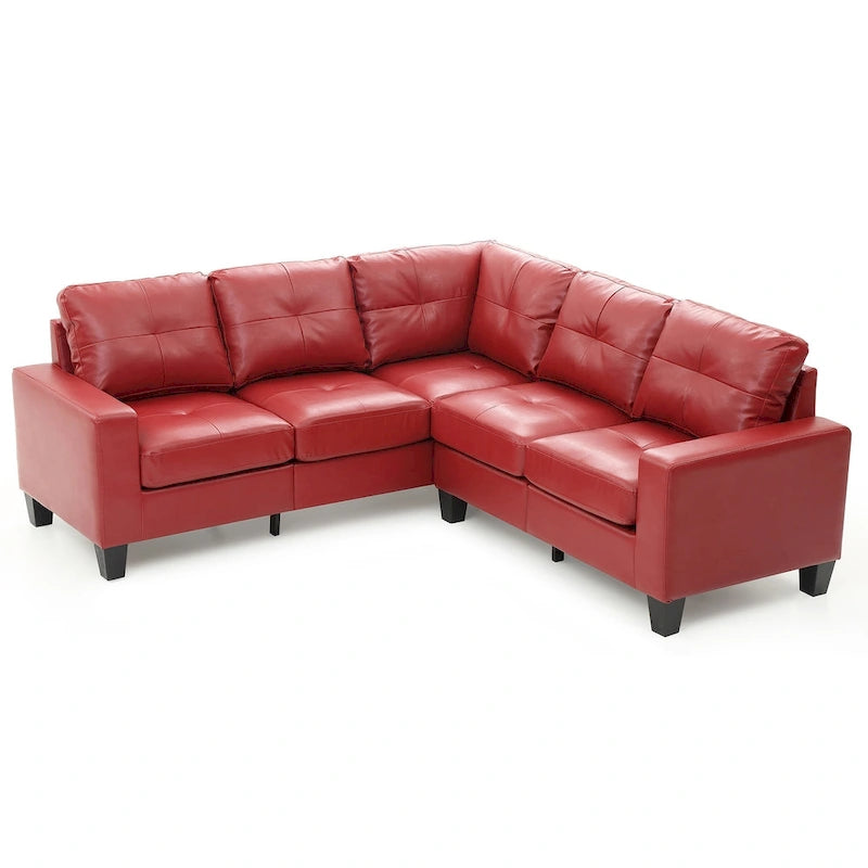 Newbury 82 in. W 2-piece Faux Leather L Shape Sectional Sofa - 32L x 82W x 35H