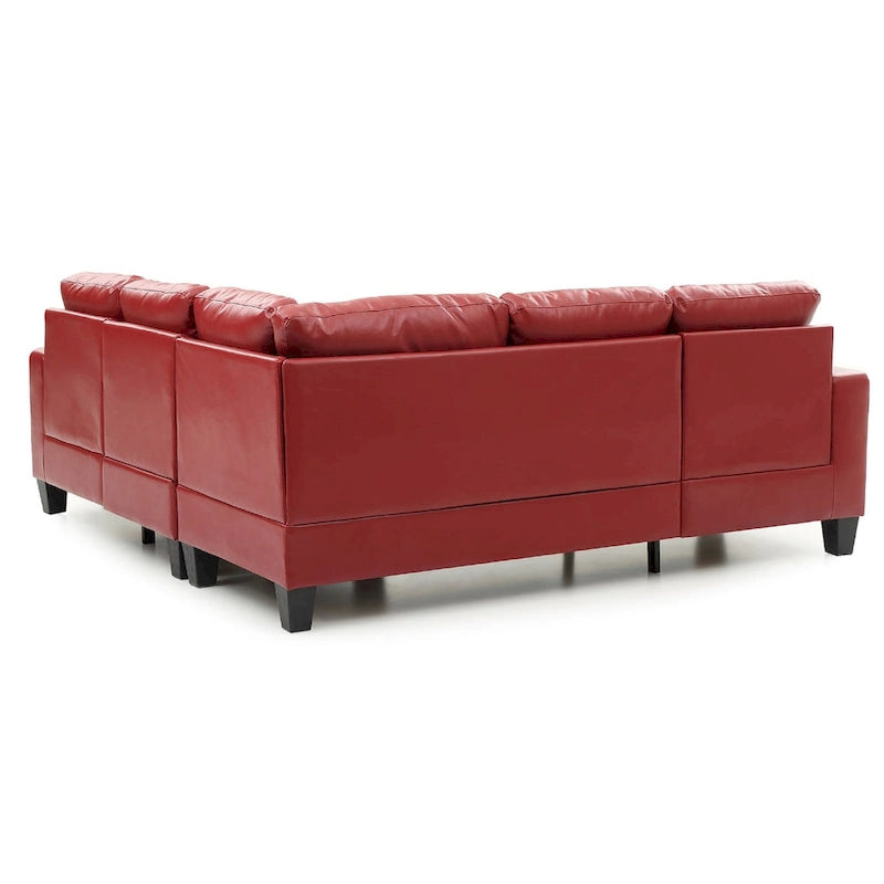 Newbury 82 in. W 2-piece Faux Leather L Shape Sectional Sofa - 32L x 82W x 35H