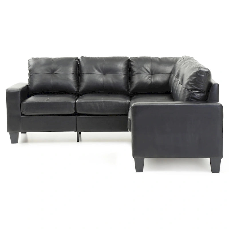 Newbury 82 in. W 2-piece Faux Leather L Shape Sectional Sofa - 32L x 82W x 35H
