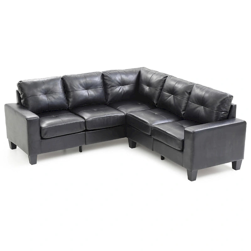 Newbury 82 in. W 2-piece Faux Leather L Shape Sectional Sofa - 32L x 82W x 35H