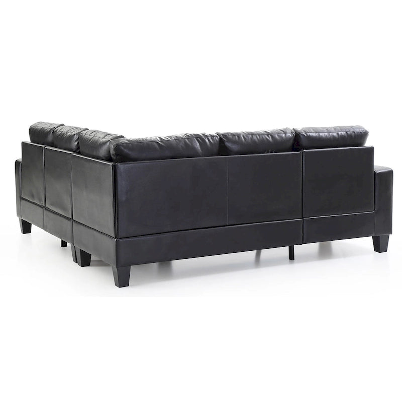 Newbury 82 in. W 2-piece Faux Leather L Shape Sectional Sofa - 32L x 82W x 35H