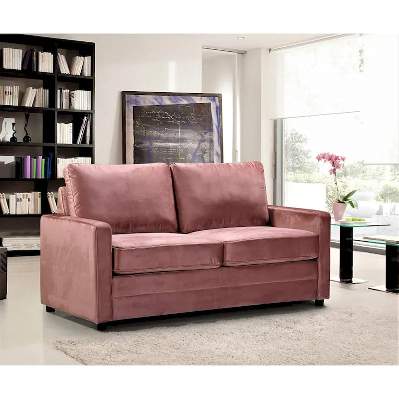 Knightsville Velvet 70 inch Square Arms Sofa Bed