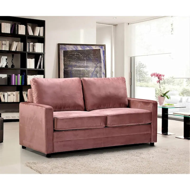 Knightsville Velvet 70 inch Square Arms Sofa Bed