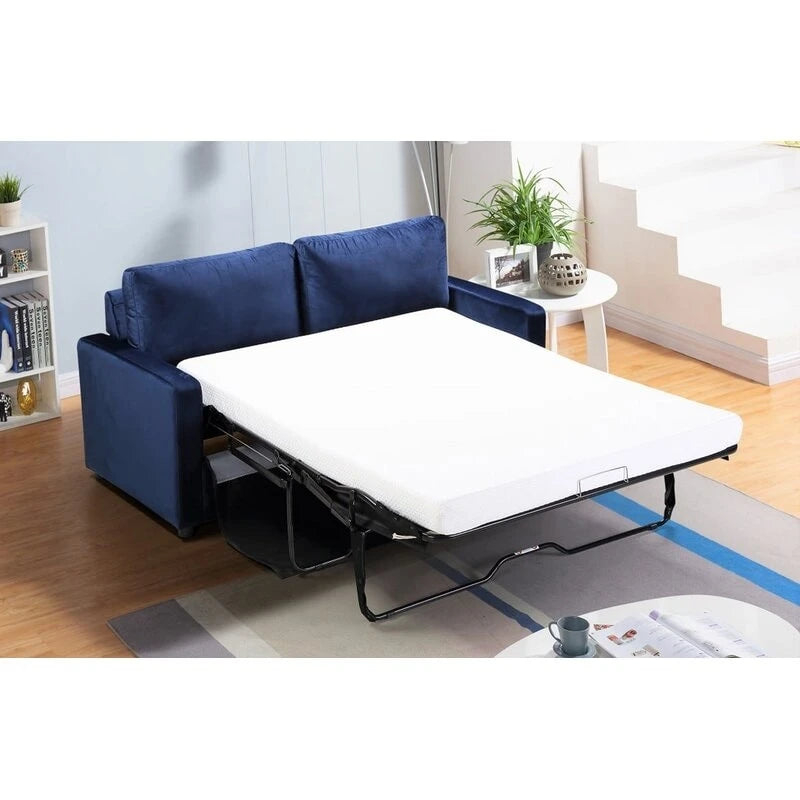 Knightsville Velvet 70 inch Square Arms Sofa Bed