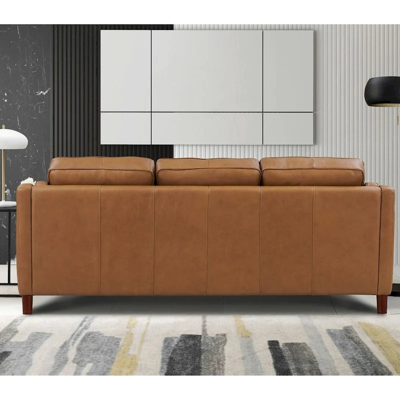 Hydeline Bella Feather/Memory Foam/Springs Top Grain Leather Sofa