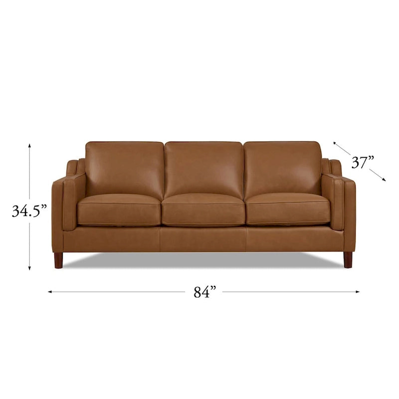 Hydeline Bella Feather/Memory Foam/Springs Top Grain Leather Sofa