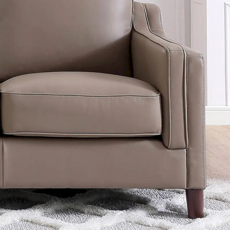 Hydeline Bella Feather/Memory Foam/Springs Top Grain Leather Sofa