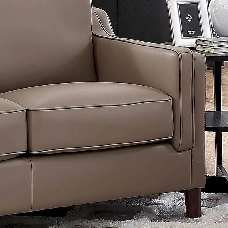 Hydeline Bella Feather/Memory Foam/Springs Top Grain Leather Sofa