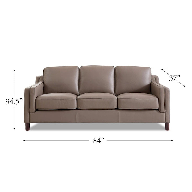 Hydeline Bella Feather/Memory Foam/Springs Top Grain Leather Sofa
