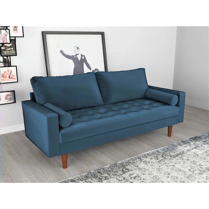 Luis Mid-century Modern Tufted Velvet Sofa
