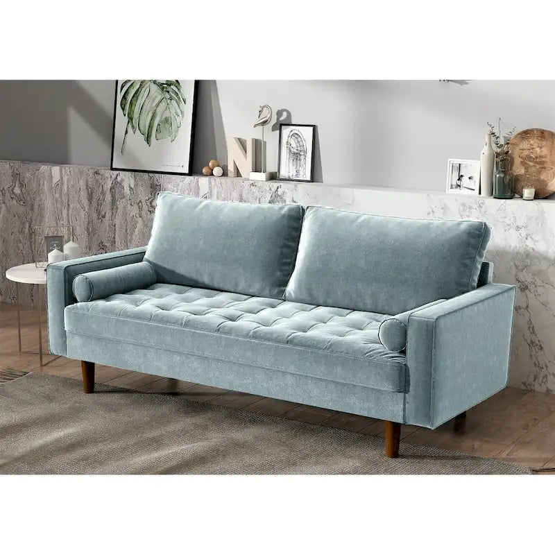 Luis Mid-century Modern Tufted Velvet Sofa