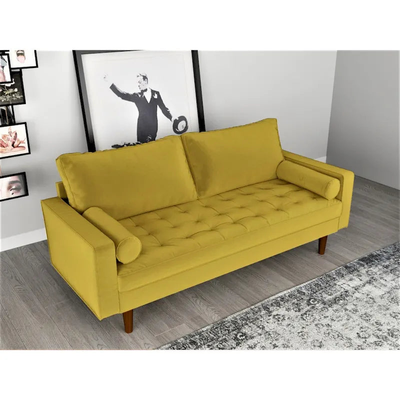 Luis Mid-century Modern Tufted Velvet Sofa