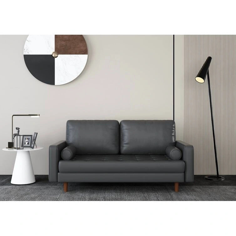 70 Upholstery Leather Square Arm Sofa