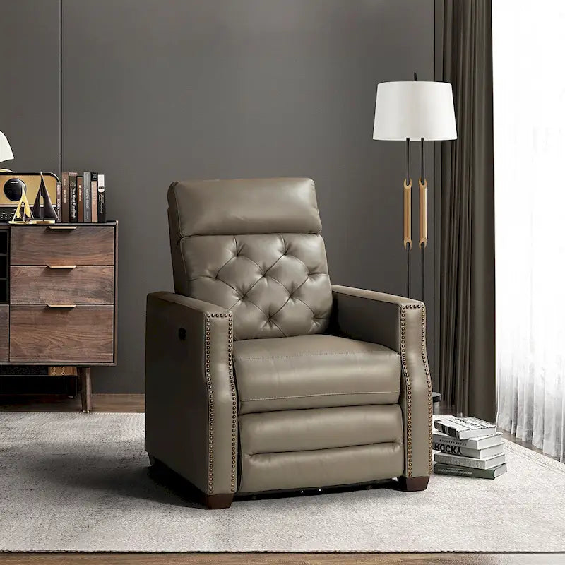 Alina 31.50 Wide Genuine Leather Power Recliner with USB Port