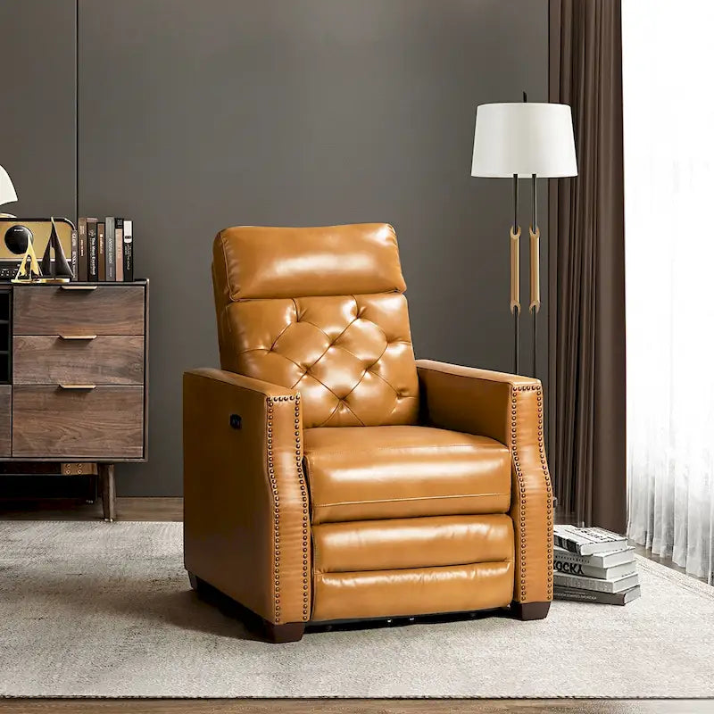 Alina 31.50 Wide Genuine Leather Power Recliner with USB Port