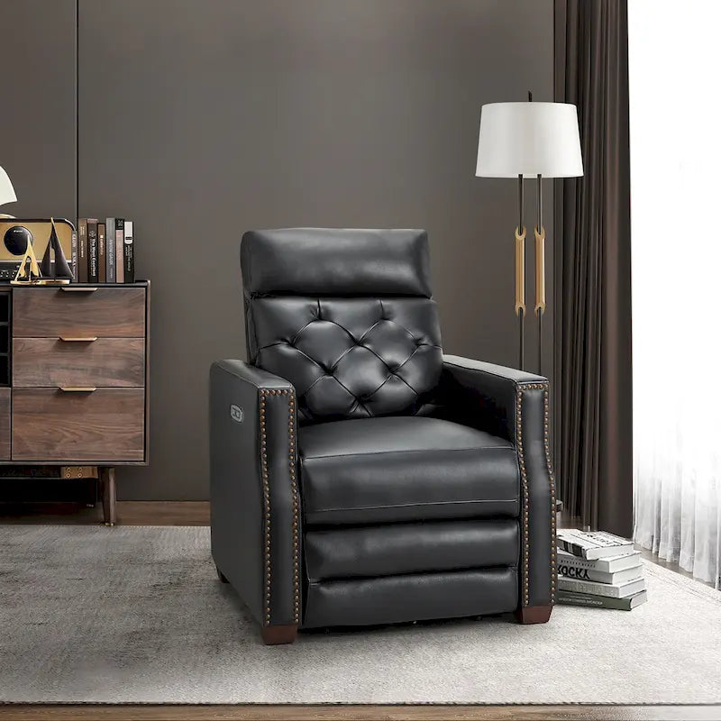 Alina 31.50 Wide Genuine Leather Power Recliner with USB Port