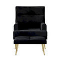 CraftPorch Modern Gold Legs Velvet Accent Chair with Ottoman