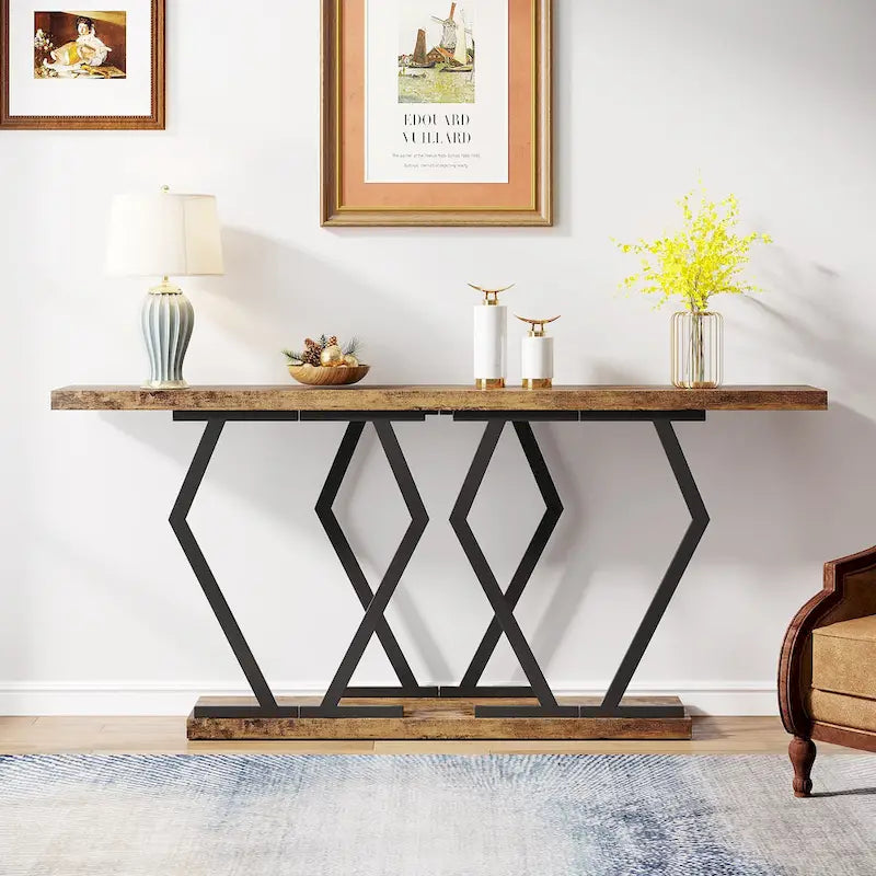 Modern Console Table, 70.9 Inch Extra Long Sofa Table with Faux Marble Tabletop Base Gold Frame for Living Room, White Gold