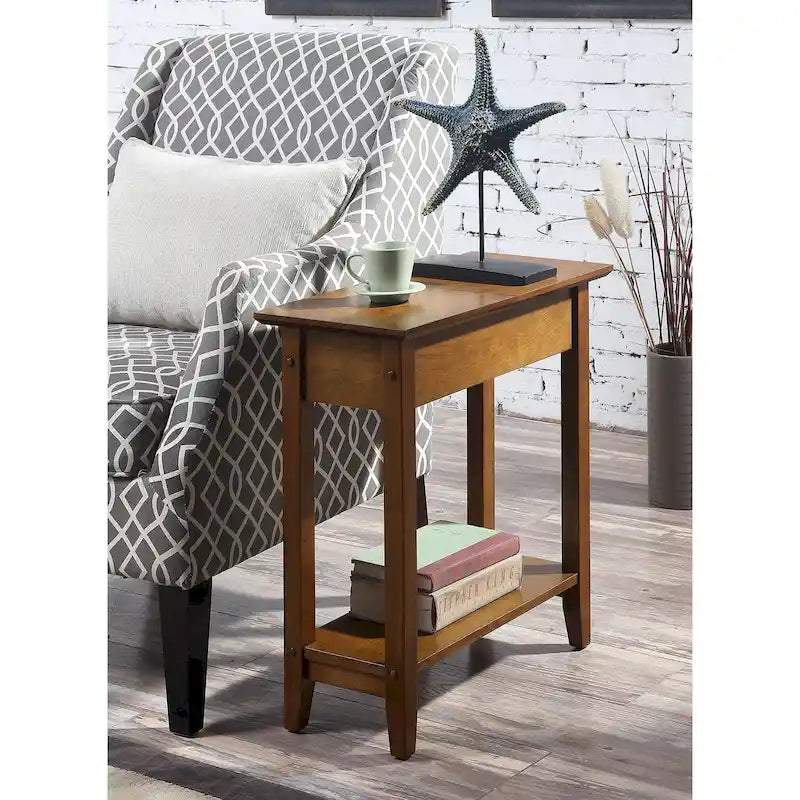 Convenience Concepts American Heritage Flip Top End Table with Shelf