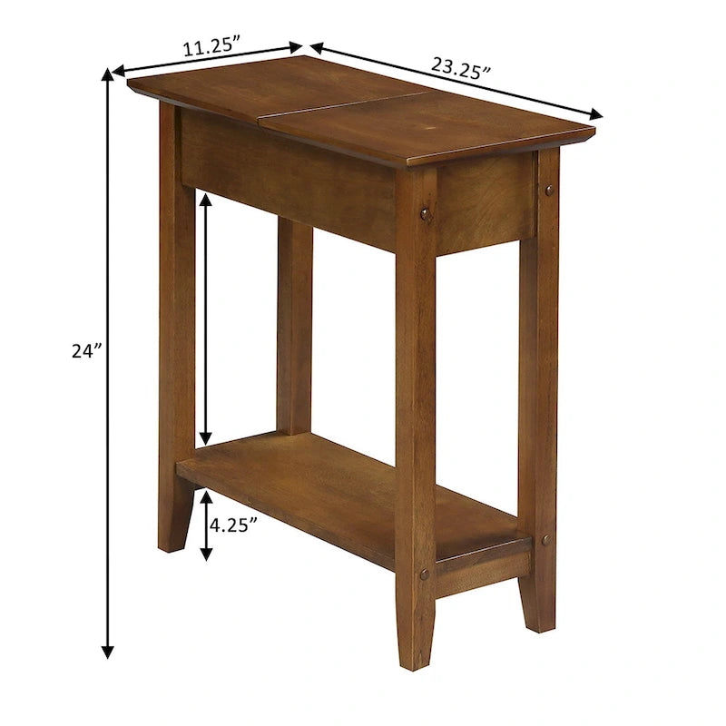 Convenience Concepts American Heritage Flip Top End Table with Shelf