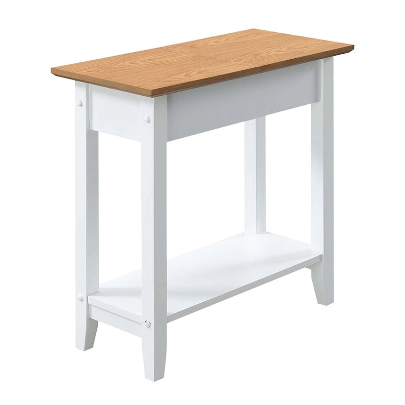 Convenience Concepts American Heritage Flip Top End Table with Shelf