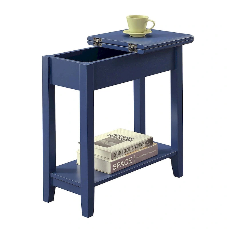 Convenience Concepts American Heritage Flip Top End Table with Shelf