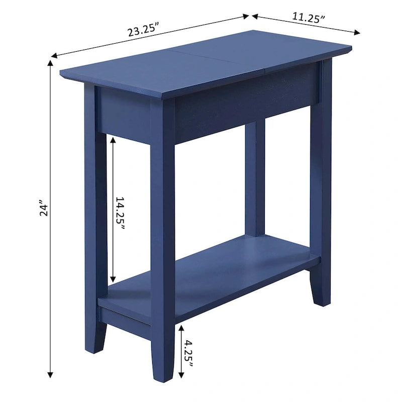 Convenience Concepts American Heritage Flip Top End Table with Shelf