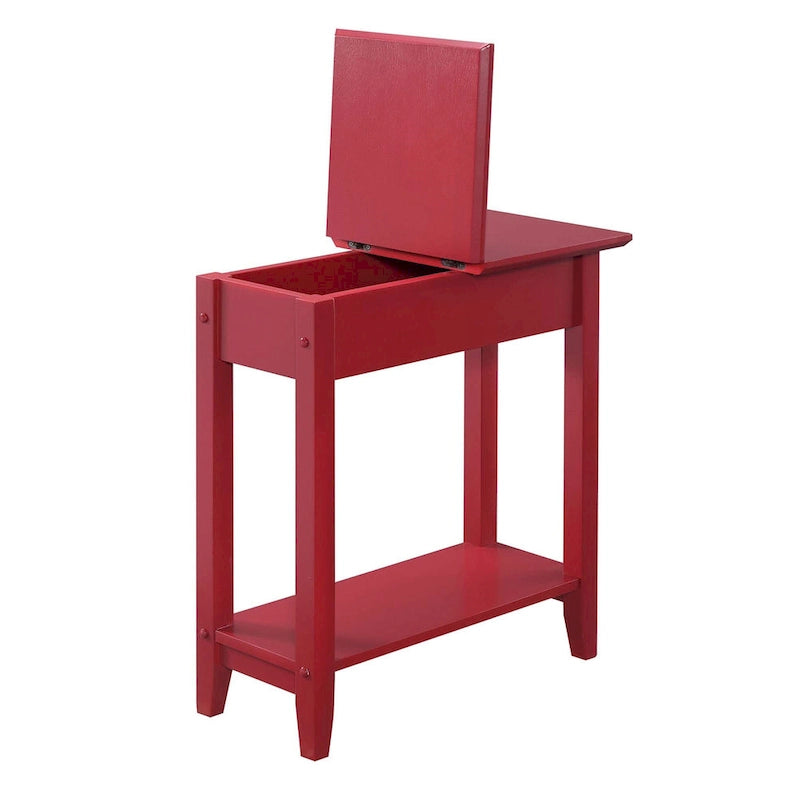Convenience Concepts American Heritage Flip Top End Table with Shelf
