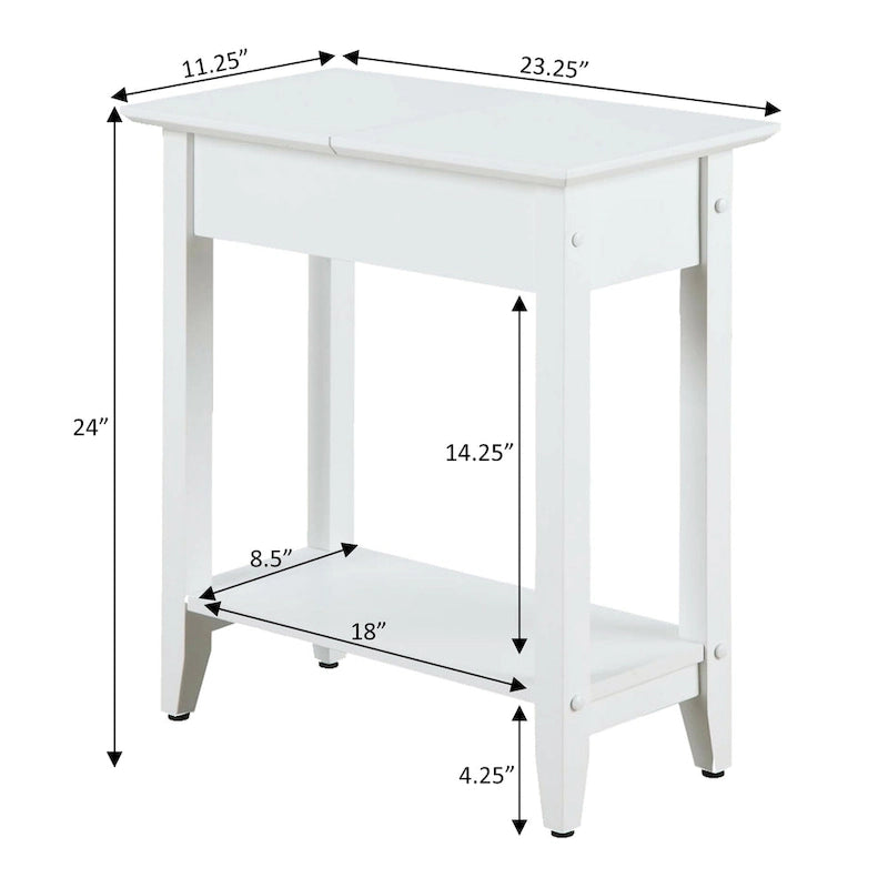 Convenience Concepts American Heritage Flip Top End Table with Shelf