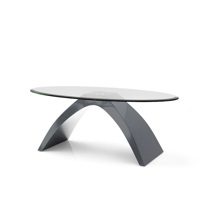 Crescendo Modern 47-inch Glass Top Oval Coffee Table by Furniture of America