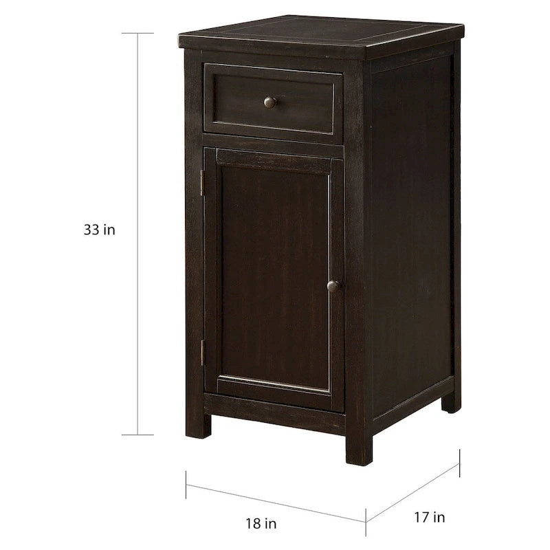Kae Vintage 18-inch Solid Wood 1-Drawer Side Table by Furniture of America
