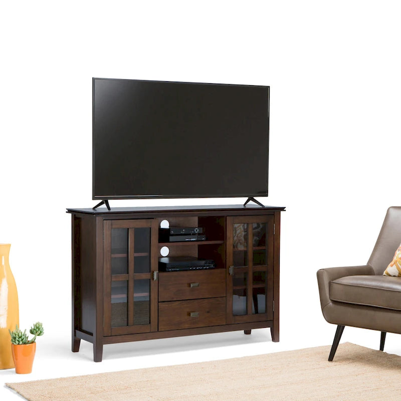 WYNDENHALL Stratford 53-inch Solid Wood TV Media Stand - 53 inch wide
