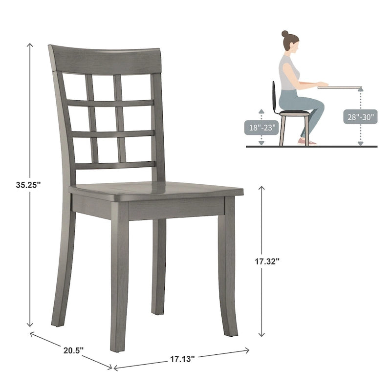 Wilmington II Round Pedestal Base Antique Grey 5-Piece Dining Set by iNSPIRE Q Classic