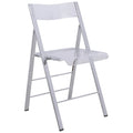 Menno Modern Acrylic Foldable Dining Chair with Sturdy Chrome Frame for Indoor Outdoor Events Party Office Kitchen
