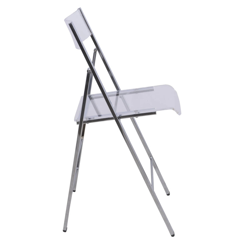 Menno Modern Acrylic Foldable Dining Chair with Sturdy Chrome Frame for Indoor Outdoor Events Party Office Kitchen
