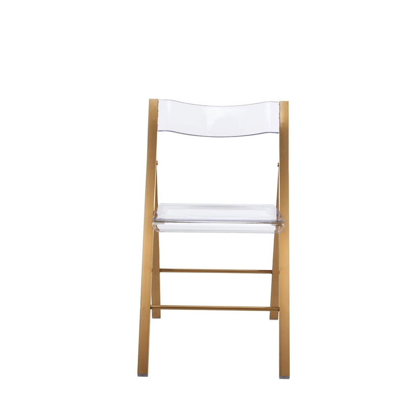 Menno Modern Acrylic Foldable Dining Chair with Sturdy Chrome Frame for Indoor Outdoor Events Party Office Kitchen