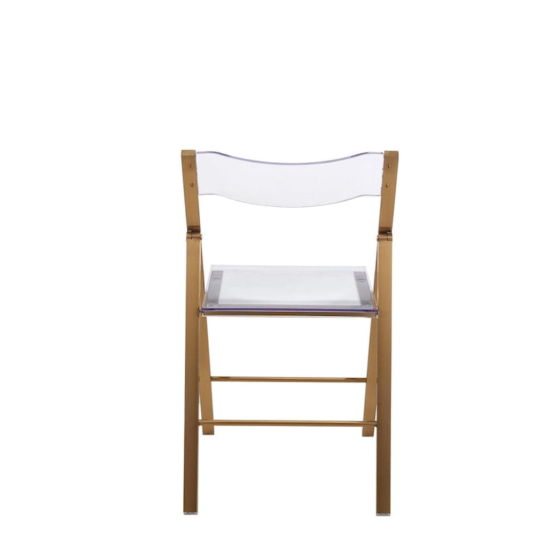 Menno Modern Acrylic Foldable Dining Chair with Sturdy Chrome Frame for Indoor Outdoor Events Party Office Kitchen