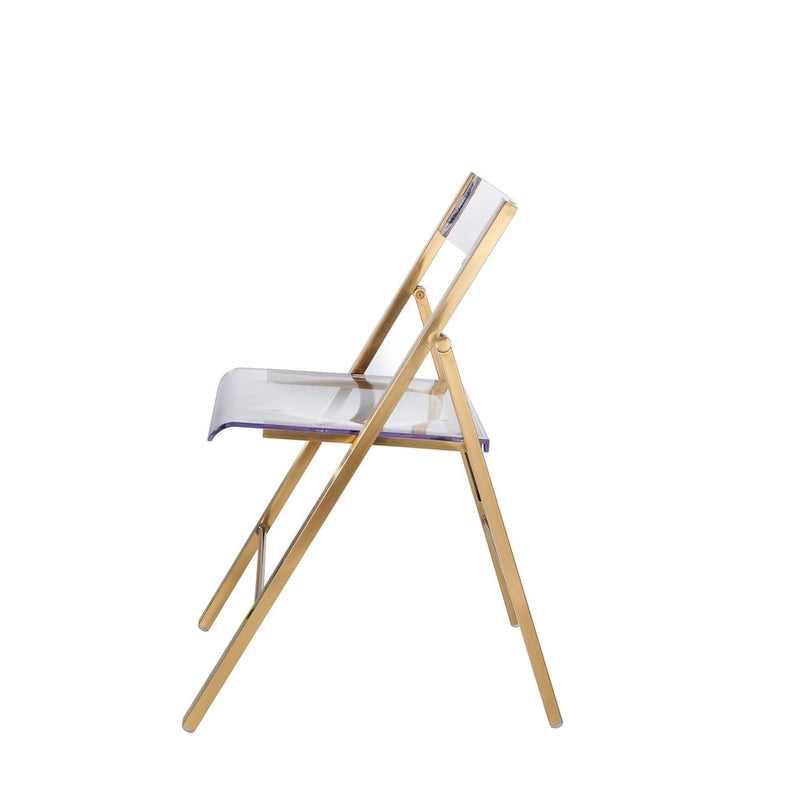 Menno Modern Acrylic Foldable Dining Chair with Sturdy Chrome Frame for Indoor Outdoor Events Party Office Kitchen