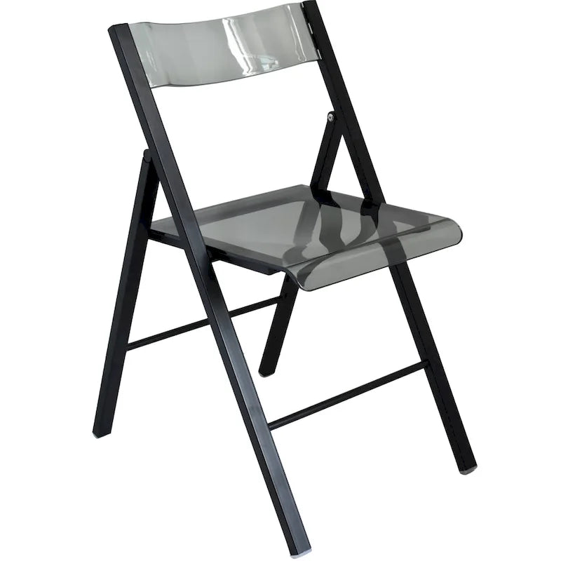 Menno Modern Acrylic Foldable Dining Chair with Sturdy Chrome Frame for Indoor Outdoor Events Party Office Kitchen