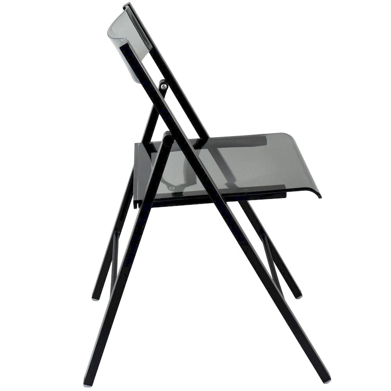 Menno Modern Acrylic Foldable Dining Chair with Sturdy Chrome Frame for Indoor Outdoor Events Party Office Kitchen