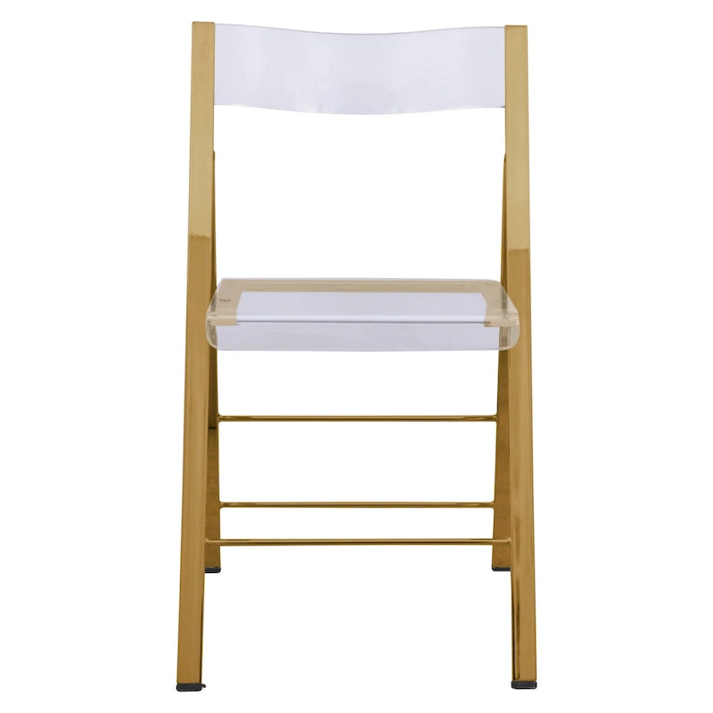 Menno Modern Acrylic Foldable Dining Chair with Sturdy Chrome Frame for Indoor Outdoor Events Party Office Kitchen