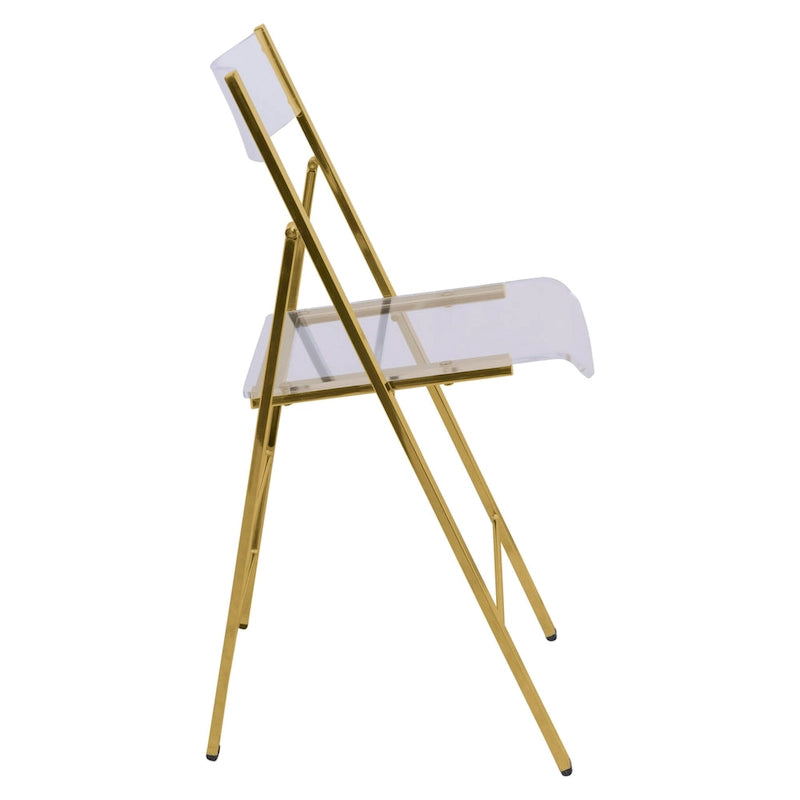 Menno Modern Acrylic Foldable Dining Chair with Sturdy Chrome Frame for Indoor Outdoor Events Party Office Kitchen