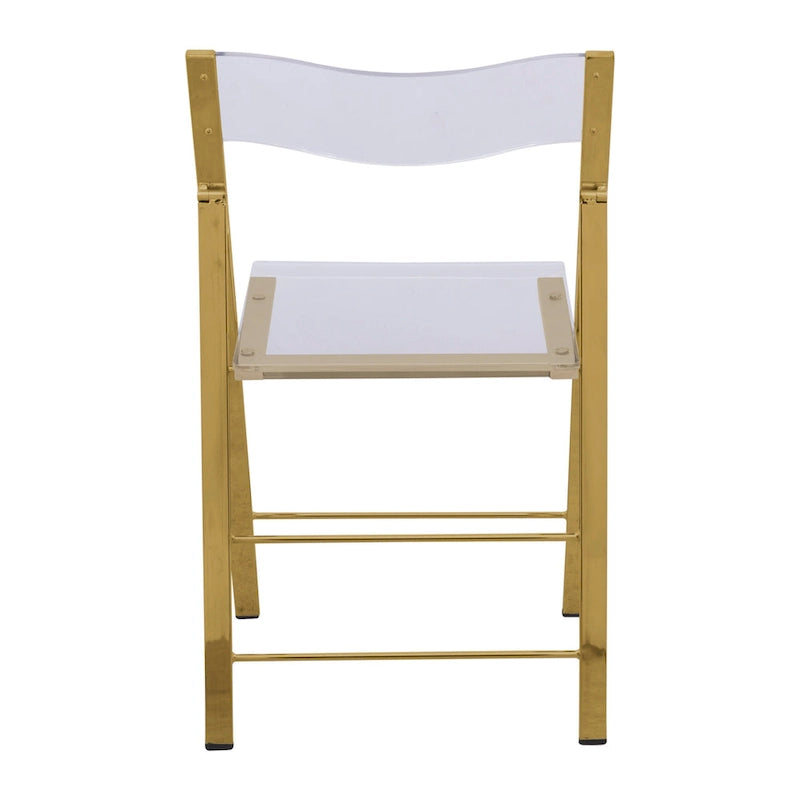 Menno Modern Acrylic Foldable Dining Chair with Sturdy Chrome Frame for Indoor Outdoor Events Party Office Kitchen