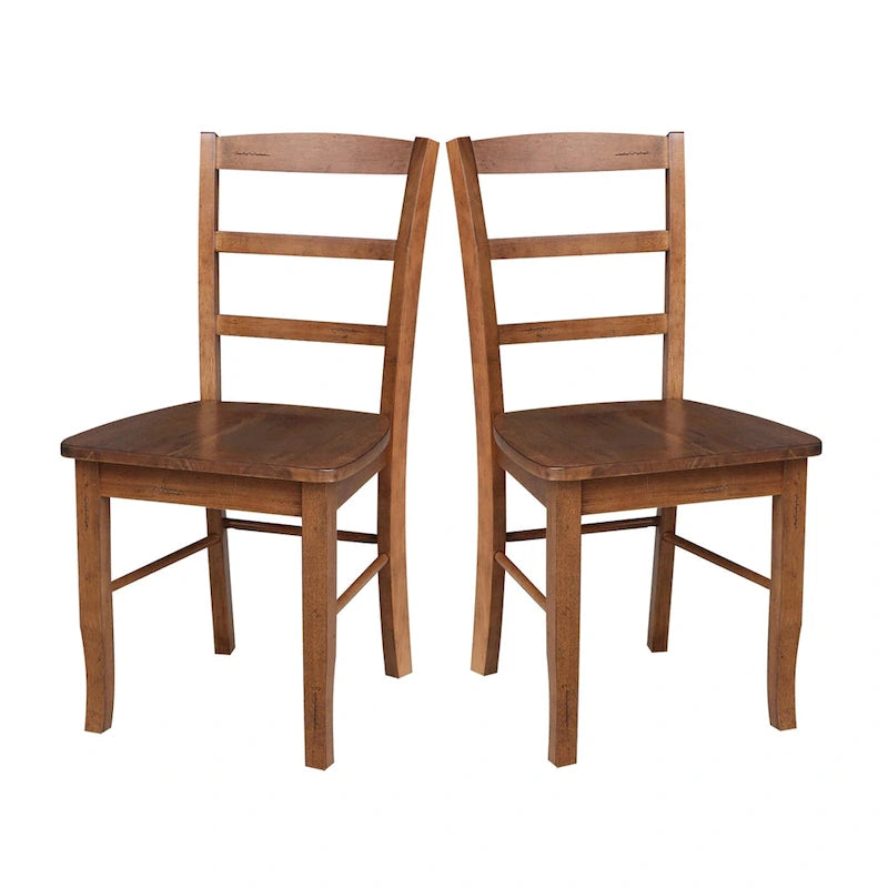 International Concepts Solid Wood Madrid Ladderback Chairs, Set of 2 - N/A
