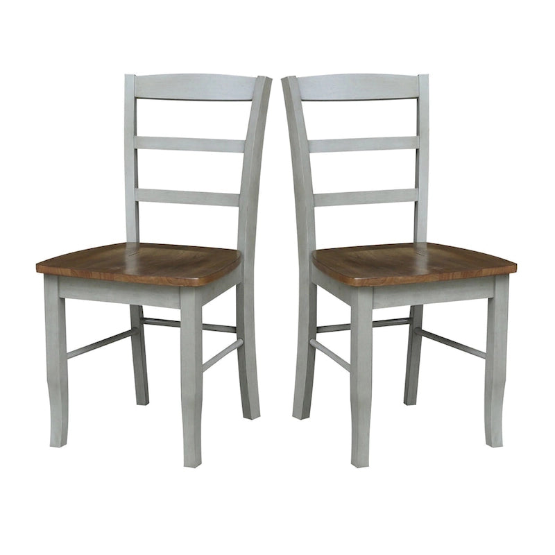 International Concepts Solid Wood Madrid Ladderback Chairs, Set of 2 - N/A