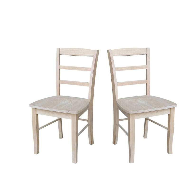 International Concepts Solid Wood Madrid Ladderback Chairs, Set of 2 - N/A