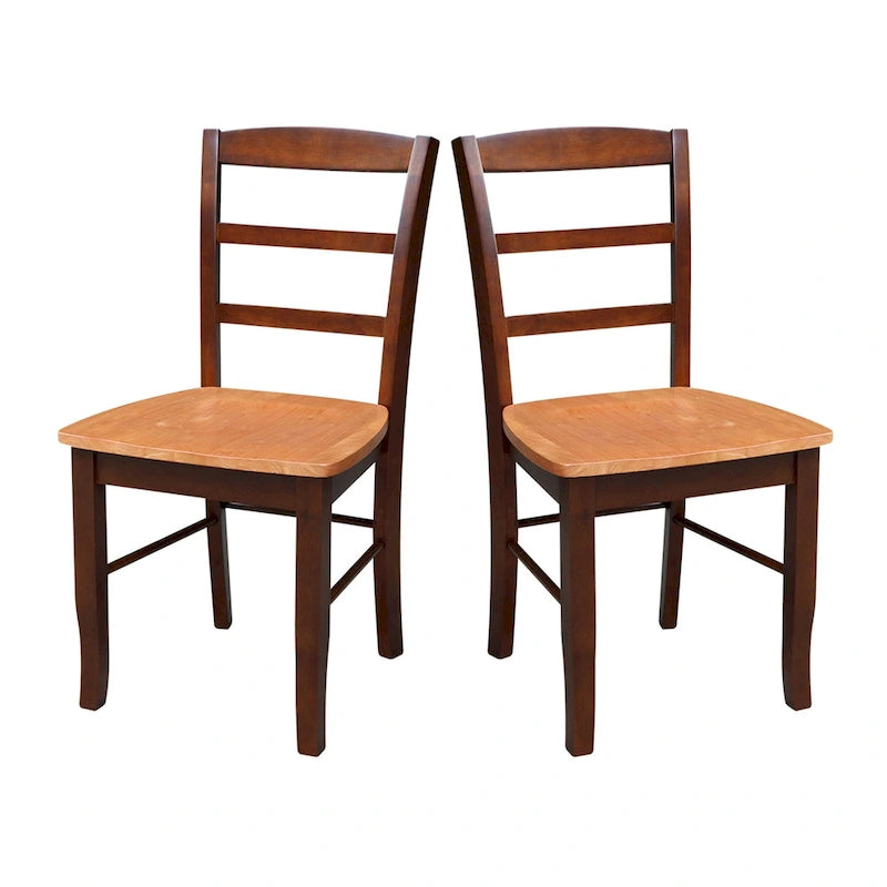 International Concepts Solid Wood Madrid Ladderback Chairs, Set of 2 - N/A