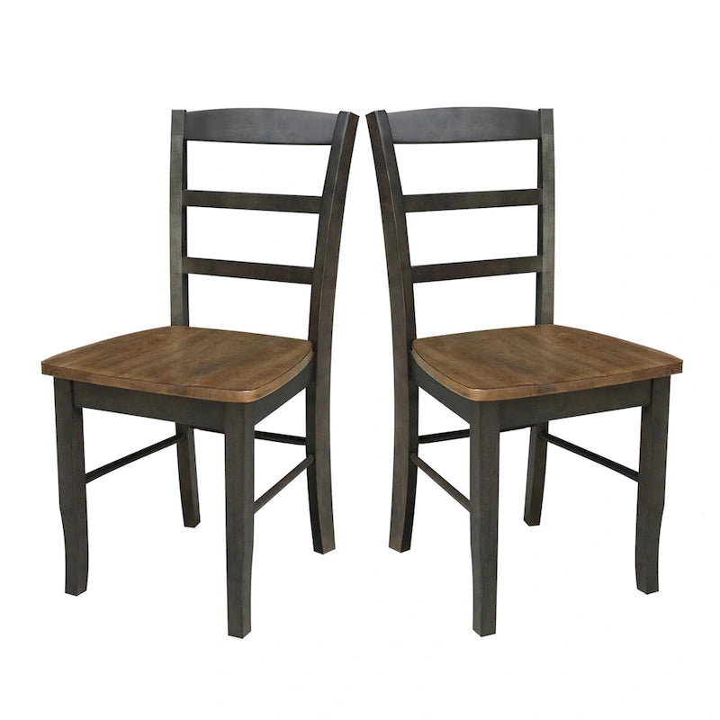 International Concepts Solid Wood Madrid Ladderback Chairs, Set of 2 - N/A