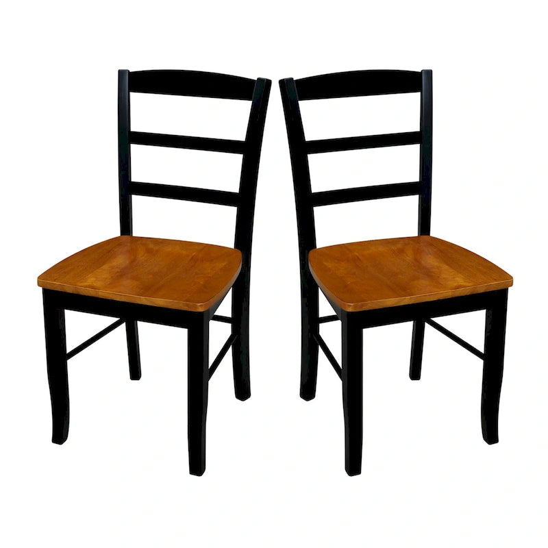 International Concepts Solid Wood Madrid Ladderback Chairs, Set of 2 - N/A
