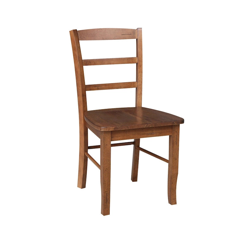 International Concepts Solid Wood Madrid Ladderback Chairs, Set of 2 - N/A